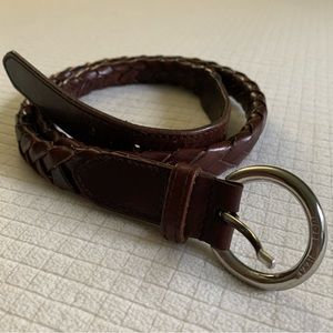 Cole Haan brown leather braided belt